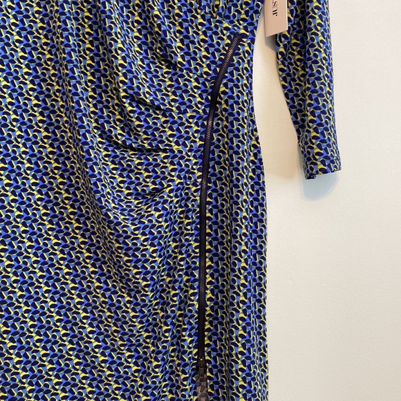 NWT JustFab green/blue dress with zipper detail, size large - Picture 4 of 8